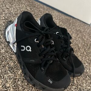 On cloudflyer 4  Black and White Athletic Shoes
